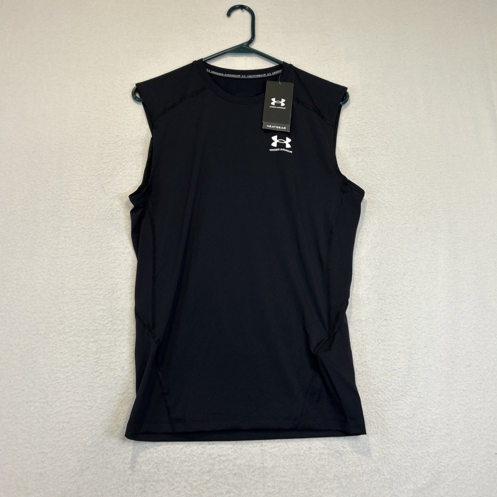 Under Armour Heatgear Compression Sleeveless Tank Top Black 1381522 Large